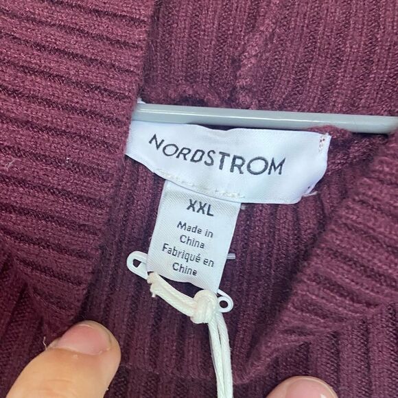 Nordstrom NWT Burgundy Stem Turtleneck Ribbed Sweater Size XXL - Picture 4 of 7